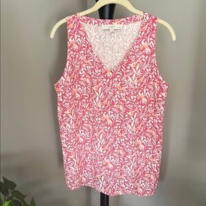 LOFT Pink and White Floral Women's Top